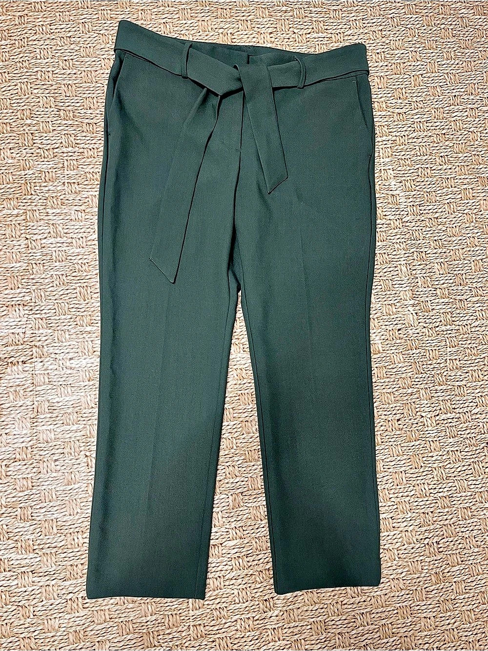 LOFT Marisa Tie Waist Ankle Pants Green Size 12